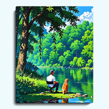 The men engaged in fishing