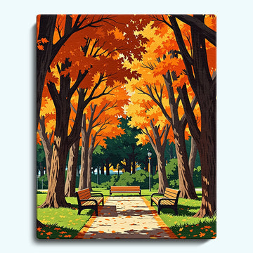 Park Scene in Autumn