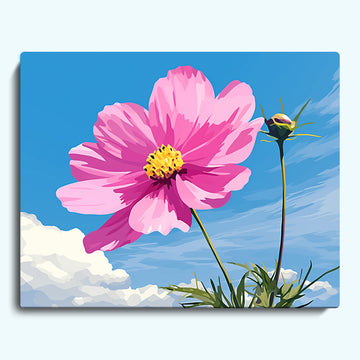 Blue sky and flowers