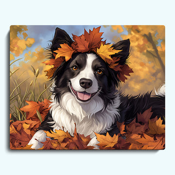 Fallen Leaves and Dog