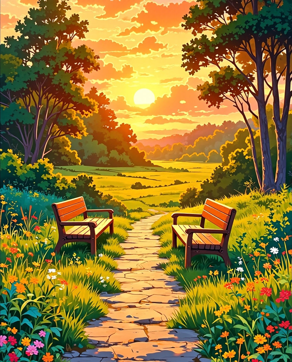 Two Wooden Benches