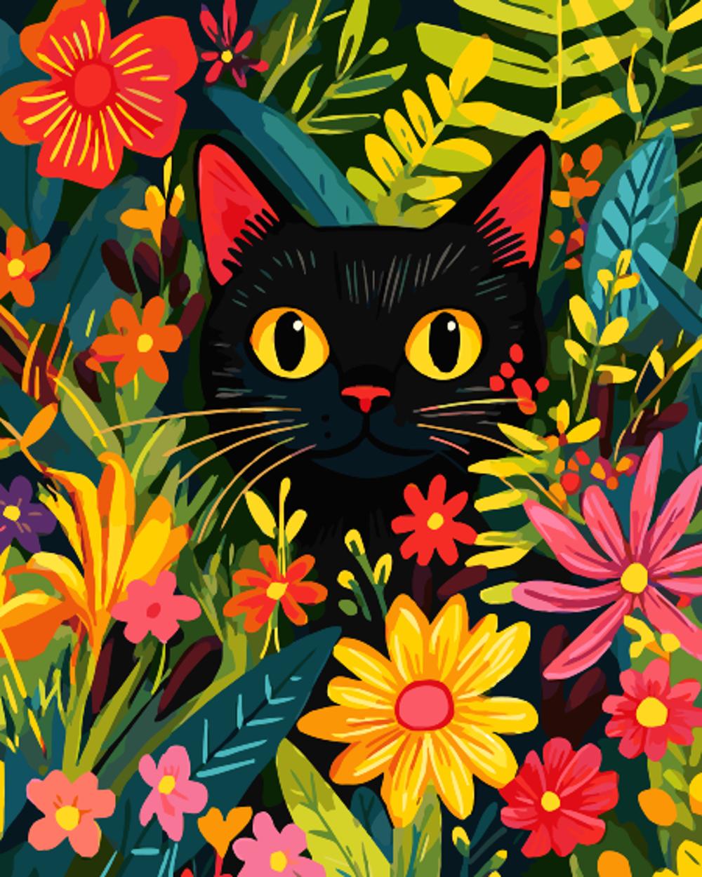 Flower Bush Cat